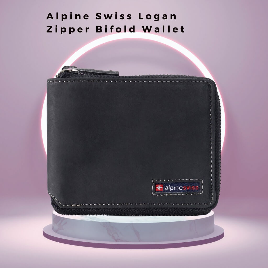 Alpine Swiss Logan Zipper Wallet
