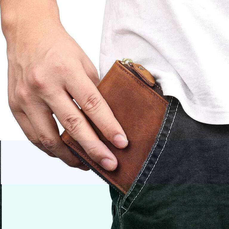 leather zip wallet mens