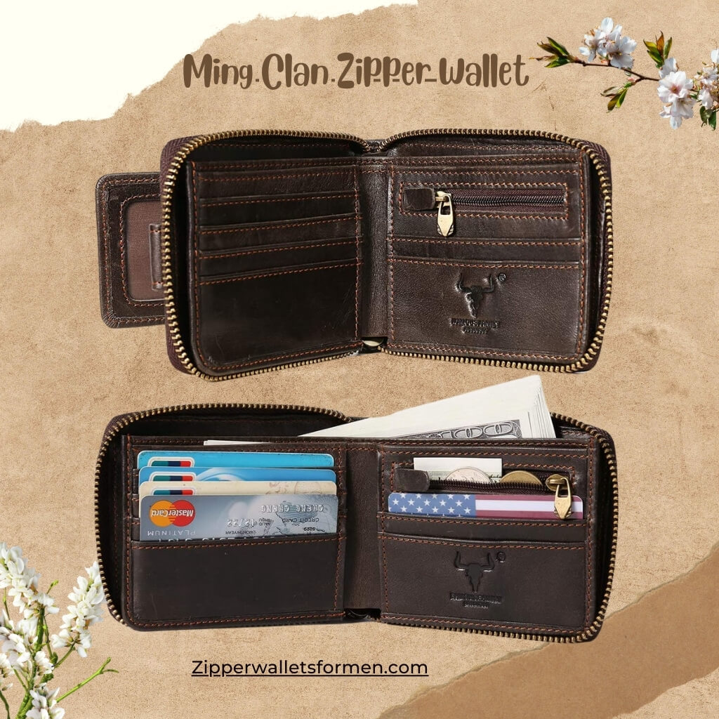 wallet with zipper pocket
