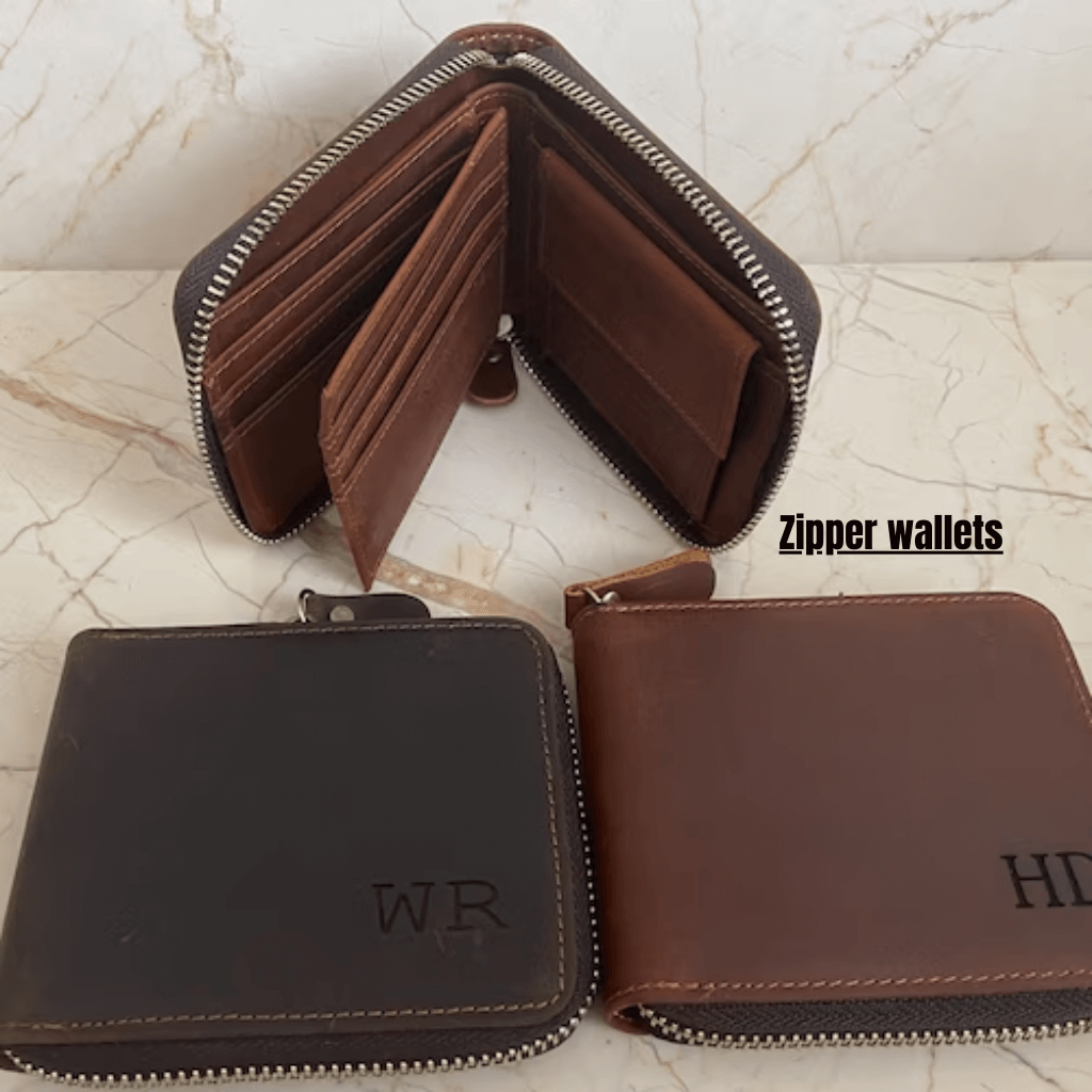 
leather zipper wallet