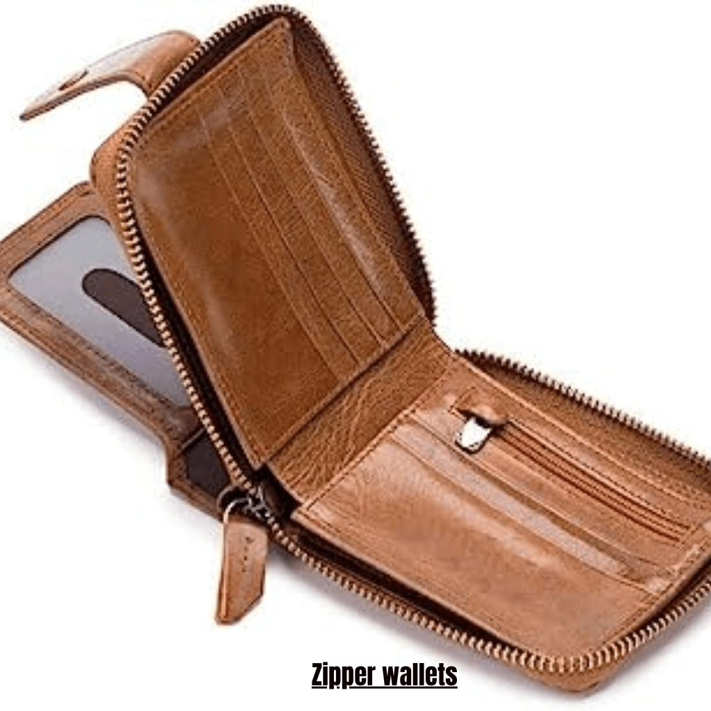 
wallet with zipper pocket