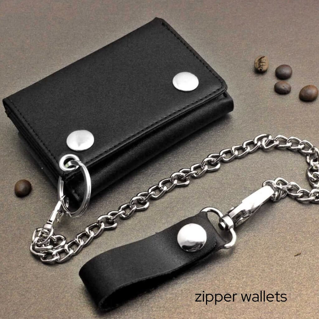 zipper wallet with chain