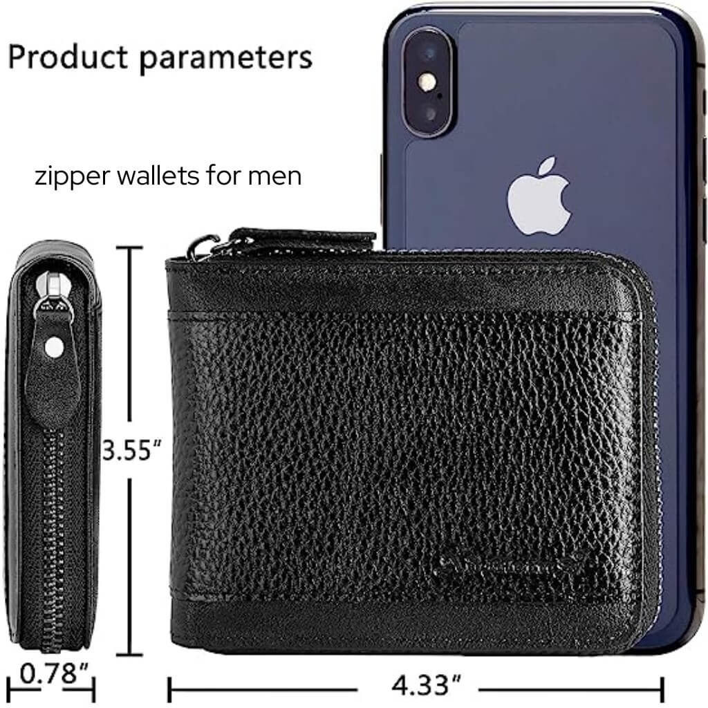 bifold zipper wallet