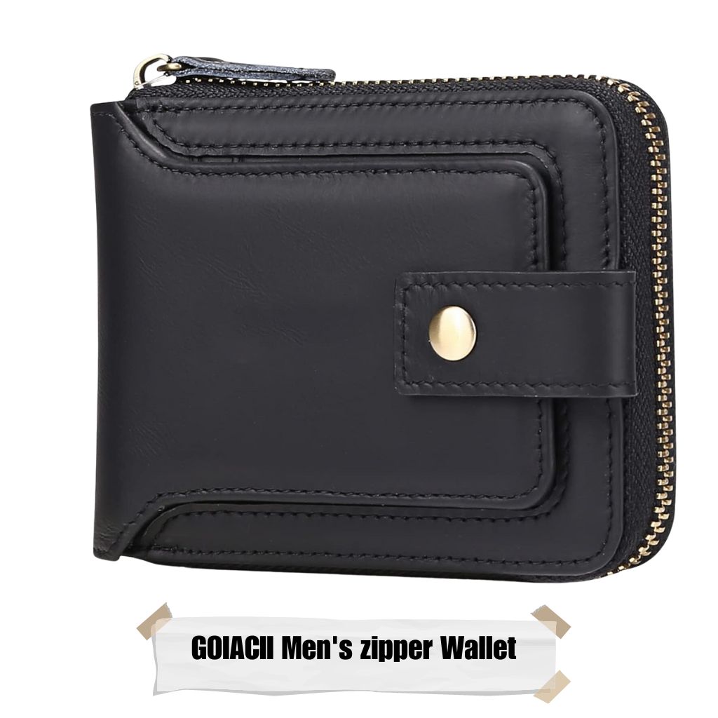 men's long wallet with zipper