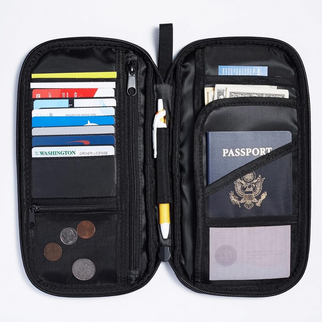 
passport and document holder for travel