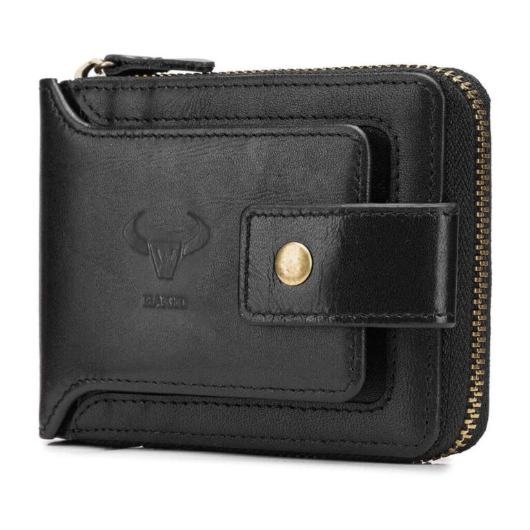 Baigio Men Leather Zipper Wallet Review